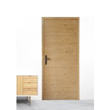 Bloc-porte âme pleine fin de chantier décor plaqué chêne ALTAÏ H.204 X l.93 cm poussant gauche SMIS