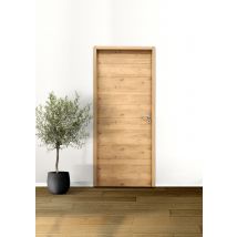 Bloc-porte âme pleine décor plaqué chêne ALTAÏ H.204 X l.83 cm poussant gauche SMIS