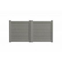 Portail battant aluminium ENZO l.3,00 x H.1,75 m gris quartz - PREFALU
