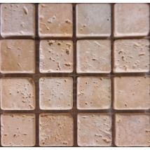 Mosaïque travertin rustique 2,3 x 2,3 cm sur trame 30 x 30 cm ARCARMA