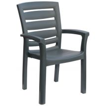 Fauteuil de jardin AMAZON polypropylène anthracite - GRANDSOLEIL