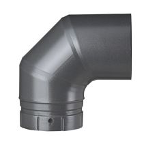Coude émaillé segment noir mât 90 degrés diamètre 150 mm POUJOULAT