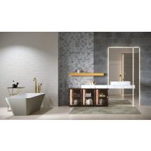 Faïence murale intérieur effet ciment CRETE indigo ép 8.3 mm 25 x 75 cm paquet 1,50 m² HERBERIA