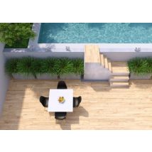 Carrelage de sol extérieur amande NWOOD ép 10 mm 20 x 120 cm rectifié paquet de 1,44 m² HERBERIA