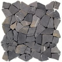 Galets noirs Palladiana sur plaque 30 x 30 cm