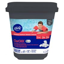 Chlore choc piscine - galets 20 g seau de 5 kg GRE