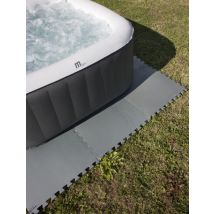 Dalles protection sol piscine hors-sol grises 9 pièces ép 8 mm 50 x 50 cm paquet de 2,25 m² GRE