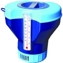 Diffuseur de chlore flottant pastille 200g avec thermomètre intégré pour piscine GRE