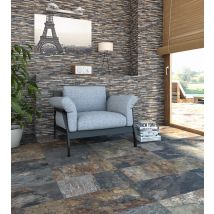 Carrelage sol intérieur effet pierre naturel ARDESIA ép 9 mm 32 x 62,5 cm paquet de 1 m² CERAM INDUSTRIE
