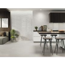 Faïence blanche murale intérieur effet marbre perle ETERNAL ép 9 mm 30 x 60 cm rectifié 1,26 pqt/m² BALDOCER