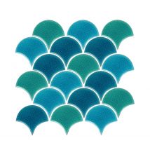 Mosaïque sol/mur intérieur écaille de poisson mix bleu/vert SCALE 30,2 x 29,4 cm DISTRIMAT