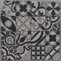 Mosaïque sol/mur intérieur effet carreaux ciment NICE NIGHT 32,5 x 32,5 cm SAS MAT INTER