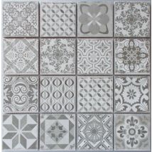 Mosaïque sol/mur intérieur motif décor gris MALLA ANTIC 30 x 30 cm DISTRIMAT