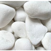 Galets en marbre blanc pur 40 mm / 60 mm en filet de 20kg - JARDINAT