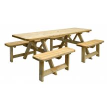Table de pique nique Family en bois 240x155x78 cm OLG