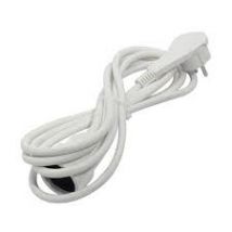 Rallonge électrique 5m fiche extra plate blanc GEFOM