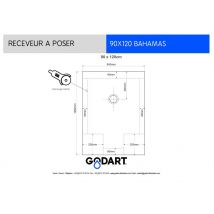 Receveur de douche extra plat blanc 90X120 Bahamas GODART
