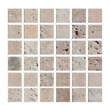 Mosaïque mur et sol intérieur/extérieur beige Cappadoce Classic 4,8x4,8 cm DISTRIMAT SUD