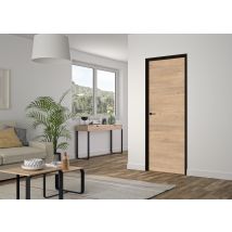 Bloc-porte fin de chantier réversible RIO huisserie noire H.204 x l.73 cm OPTIMUM