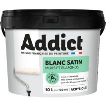Peinture murs et plafonds blanc satin 10 l ADDICT