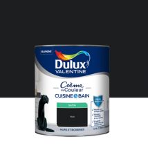 Peinture Crème de Couleur Cuisine et Bain Satin Noir 0,75 L