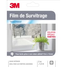 Film de survitrage 2 m x 1,5 m pour l'isolation des fenêtres 3M