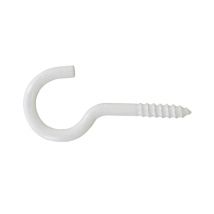 Crochets à vis plastifiés blancs 2,5 x 10 mm par 15 VYNEX