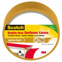 Adhésif Scotch double-face lisse 7.5 m x 32 mm - SCOTCH