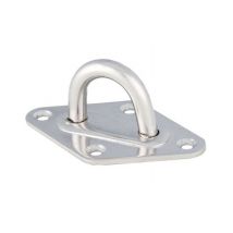 Pontet en inox sur platine pour voile d'ombrage JARDILINE