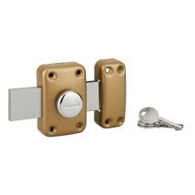 Verrou de porte de garage basculante Apache à bouton pêne rallongé et cylindre 40 mm THIRARD