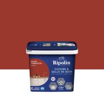 Peinture Cuisine & Bain Rouge Terracotta satin 0,75L RIPOLIN