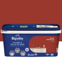 Peinture Cuisine & Bain Rouge Terracotta 2L RIPOLIN
