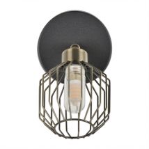 Applique murale de salle de bain Orin IP44 noir et laiton G9 15W - COREP