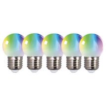 Lot de 5 ampoules LED E27 0,8W RGB 50 lumens blanc chaud - TIBELEC