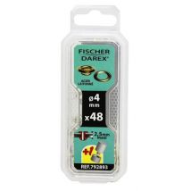 OEillets 4mmx 48 pièces acier laitonné outils de pose