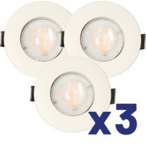 Lot de 3 spots encastrables LED fixe blanc 420 lumens 4000K - RUBY ARLUX