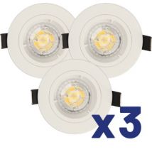 Lot de 3 spots encastrables GU10 fixes blanc 380 lumens 2700K - SAPHYR ARLUX