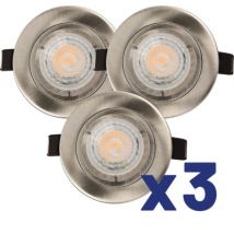 Lot de 3 spots encastrables GU10 fixe acier 380 lumens 2700K - SAPHYR ARLUX