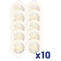 Spots encastrables GU10 fixe blanc 380 lumens 3000K par 10 - QUARTZ ARLUX