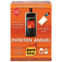 Ramonage annuel pour foyers, inserts, poêles, cheminées par 3 sachets PYROFEU