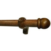 Kit de tringle à rideaux en bois 2 m diam 28 mm Finition Chêne - MOBOIS