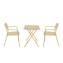 Salon pour balcon CATANE 2 personnes en acier moutarde PROLOISIRS