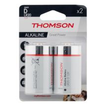 Lot de 2 piles alcalines D ou LR20 - THOMSON