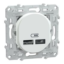 Chargeur double USB A + USB C 12W blanc - Ovalis SCHNEIDER ELECTRIC