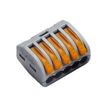 Bornes automatiques 5 entrées pour fil souple ou rigide S222 par 15 WAGO