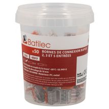 Borne automatique 2, 3 et 5 entrées pour fil souple ou rigide par 50 - BATILEC