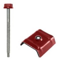 Fixation bacacier rouge RAL8012 par 50