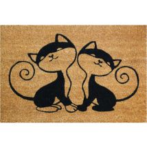 Paillasson coco naturel décor Chats 40 x 60 cm - ID MAT