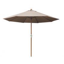 Parasol droit diamètre 3,5m taupe en eucalyptus PROLOISIRS livraison gratuite à domicile