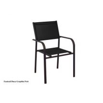 Fauteuil de jardin Duca noir en aluminium et textilène PROLOISIRS